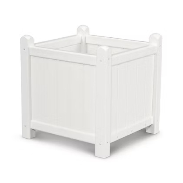 Square Flowerpot - White