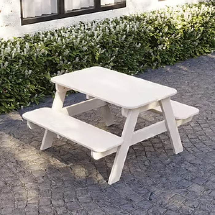 Kids Picnic Table - White