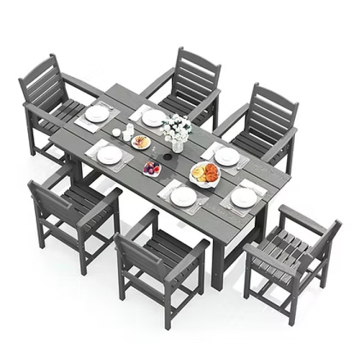 Square Table Set for 6 People
