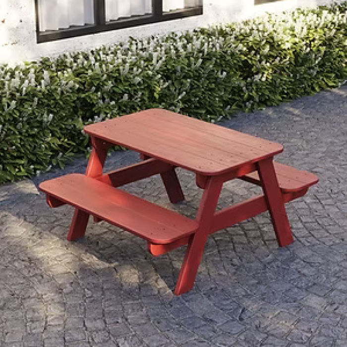 Kids Picnic Table - Red