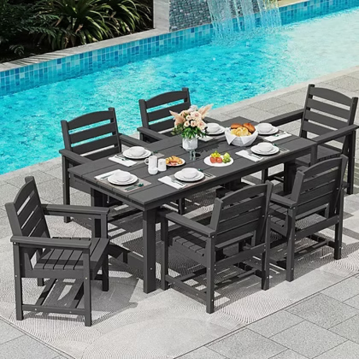 Square Table Set for 6 People